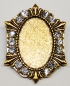 Preview: Brooch gold with Strass Jewelry blank,