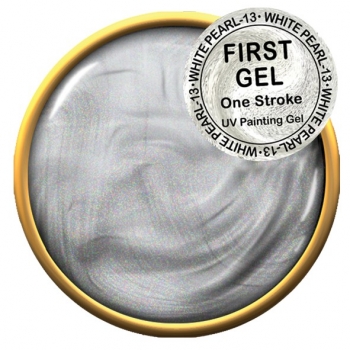 First Gel Farbgel One Stroke, White Pearl-13, 5g