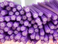 Fimo Stange Blumen violettweiss