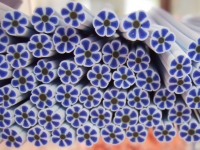 Soft Ceramic bar Flower white-blue