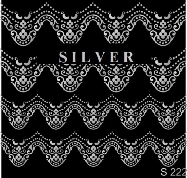 First Gel Nail Tattoo Sticker S 222 silber