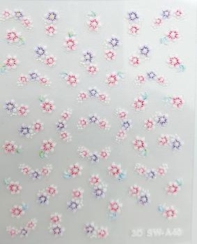 French Sticker , Blumen rosa/lila