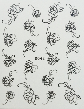 Sticker Rose schwarz 1 Bg.