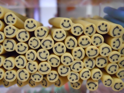 Fimo Stange Smiley gelb