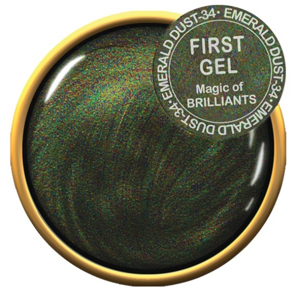 First Gel Farbgel Magic of Brilliants Emerald Dust-34, 5g