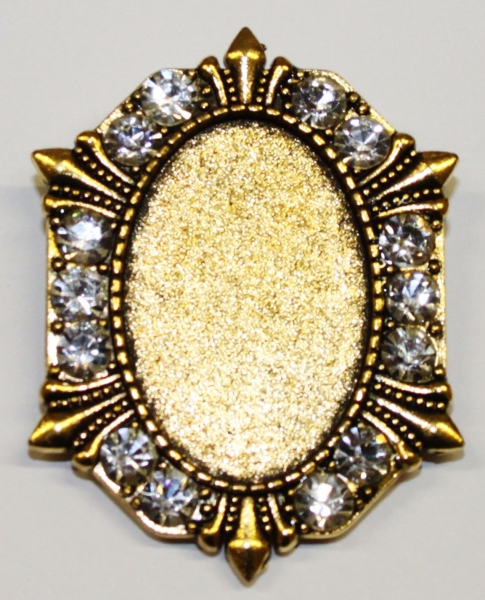 Brooch gold with Strass Jewelry blank,