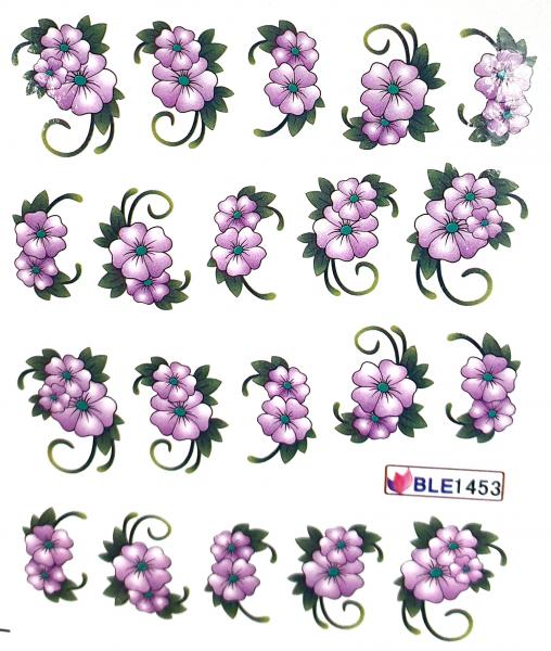 Sticker Blumen lila/blau