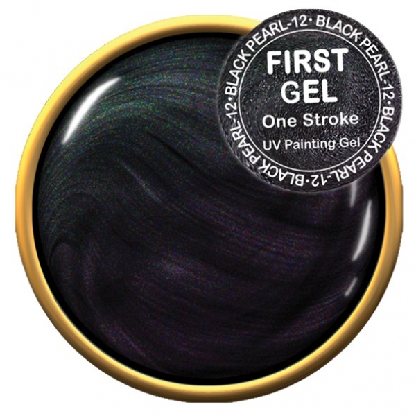 First Gel Farbgel One Stroke, Black Pearl-12, 5g