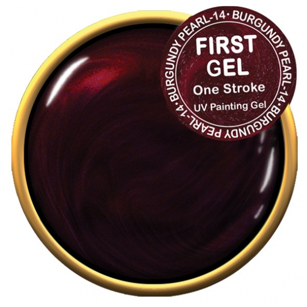 First Gel Farbgel One Stroke, Burgundy Pearl-14, 5g