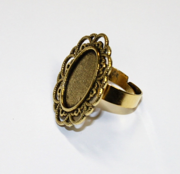 Ring gold with ornaments Jewelry blank