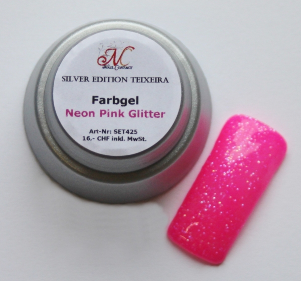 SET425, neon pink glitter1