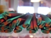 Soft Ceramic bar Leaves green-orange dark