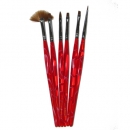 Gel Pinsel Set 6 Stk. rot